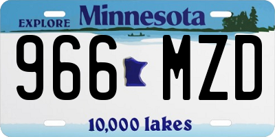 MN license plate 966MZD