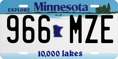 MN license plate 966MZE