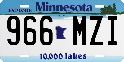 MN license plate 966MZI