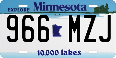 MN license plate 966MZJ