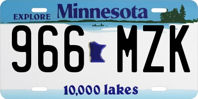 MN license plate 966MZK
