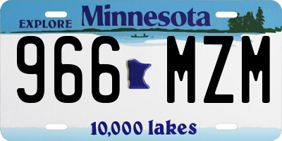 MN license plate 966MZM