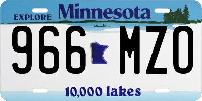 MN license plate 966MZO