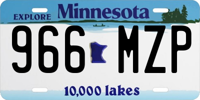 MN license plate 966MZP