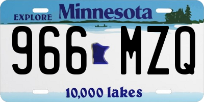 MN license plate 966MZQ