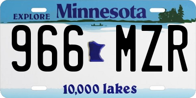 MN license plate 966MZR