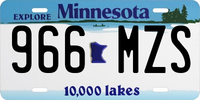MN license plate 966MZS