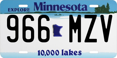 MN license plate 966MZV