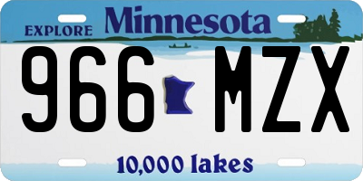 MN license plate 966MZX