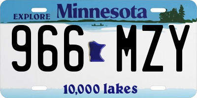MN license plate 966MZY