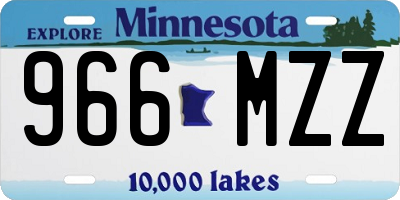 MN license plate 966MZZ