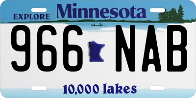 MN license plate 966NAB