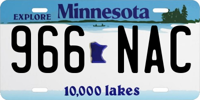 MN license plate 966NAC