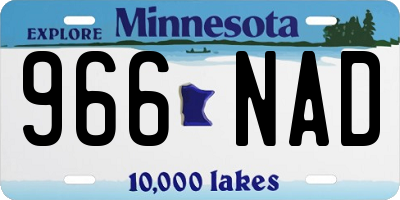 MN license plate 966NAD