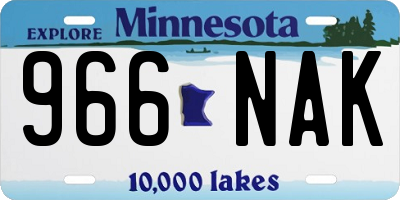 MN license plate 966NAK