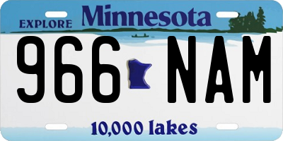 MN license plate 966NAM
