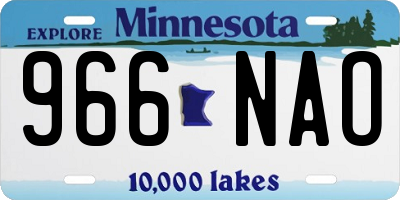 MN license plate 966NAO