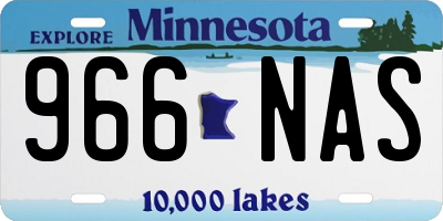 MN license plate 966NAS