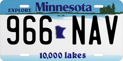 MN license plate 966NAV