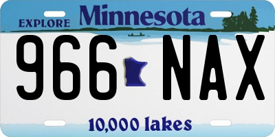 MN license plate 966NAX