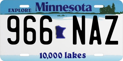 MN license plate 966NAZ