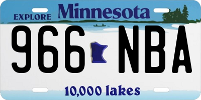 MN license plate 966NBA