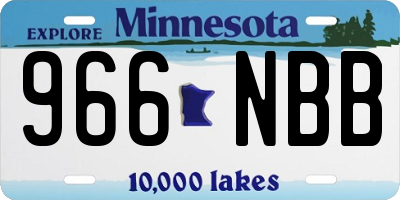 MN license plate 966NBB