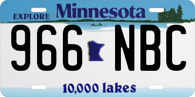 MN license plate 966NBC