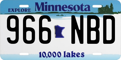 MN license plate 966NBD