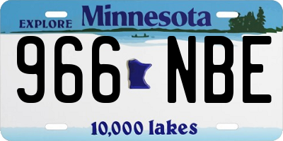 MN license plate 966NBE