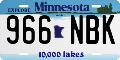 MN license plate 966NBK
