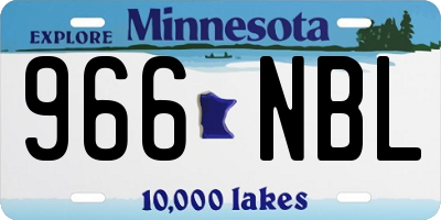 MN license plate 966NBL