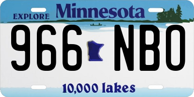 MN license plate 966NBO