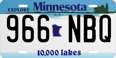MN license plate 966NBQ