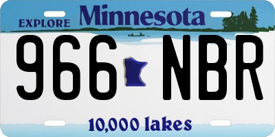 MN license plate 966NBR