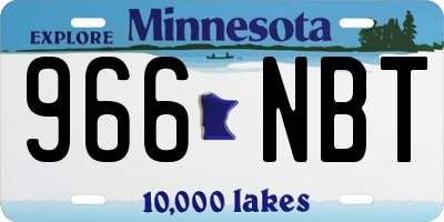 MN license plate 966NBT