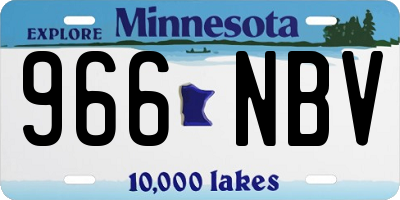 MN license plate 966NBV