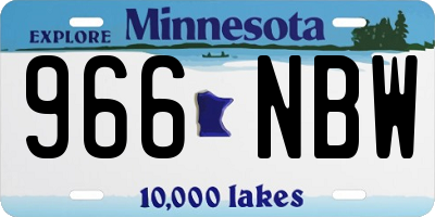 MN license plate 966NBW