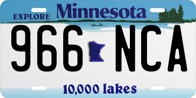 MN license plate 966NCA