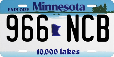 MN license plate 966NCB