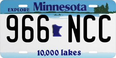 MN license plate 966NCC