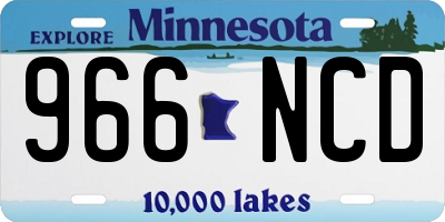 MN license plate 966NCD