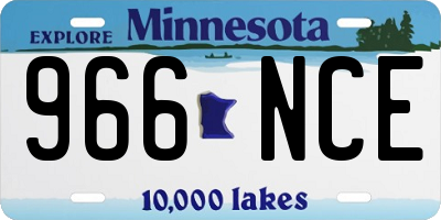 MN license plate 966NCE