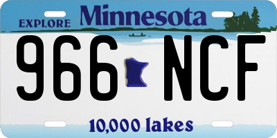 MN license plate 966NCF