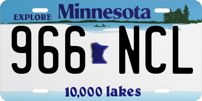 MN license plate 966NCL