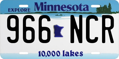 MN license plate 966NCR