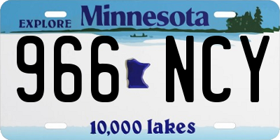 MN license plate 966NCY