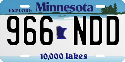 MN license plate 966NDD