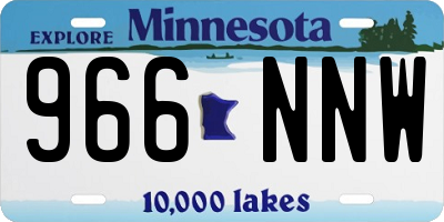 MN license plate 966NNW