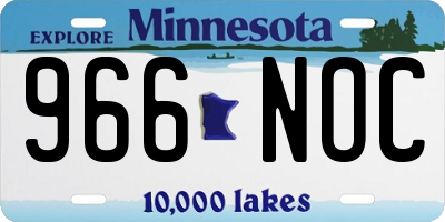 MN license plate 966NOC